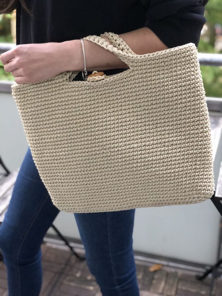 Bags and totes - Monac Handbag Crocheted Beige - MAISON ZOE