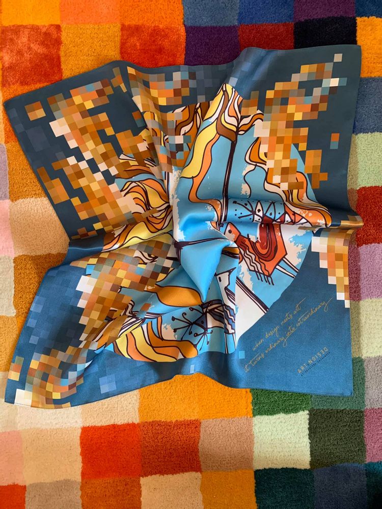 Scarves - Limited Edition Silk Scarves “Islands” (Art & Design by Kristina Gaidamaka) - UKRAINIAN DESIGN BRANDS