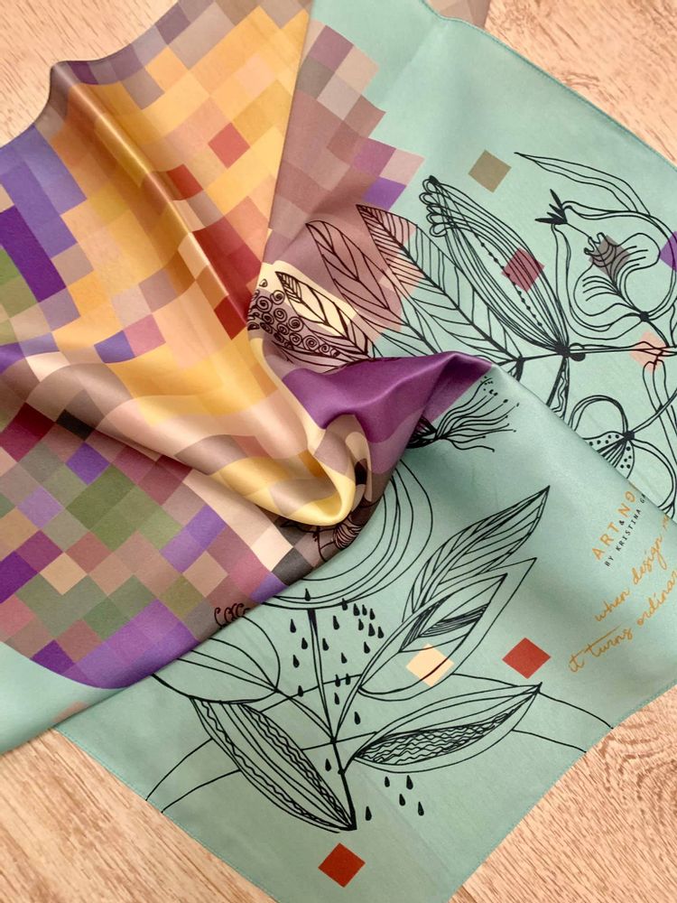 Scarves - Limited Edition Silk Scarves “Islands” (Art & Design by Kristina Gaidamaka) - UKRAINIAN DESIGN BRANDS