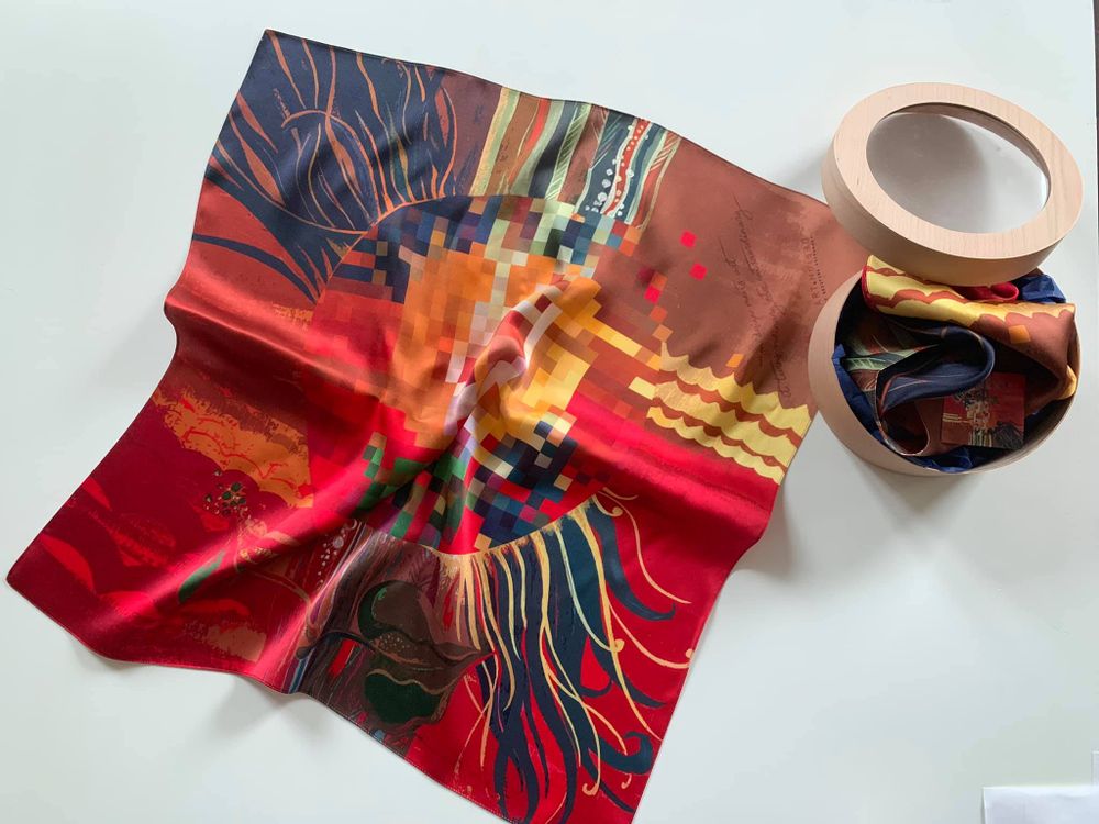 Scarves - Limited Edition Silk Scarves “Islands” (Art & Design by Kristina Gaidamaka) - UKRAINIAN DESIGN BRANDS