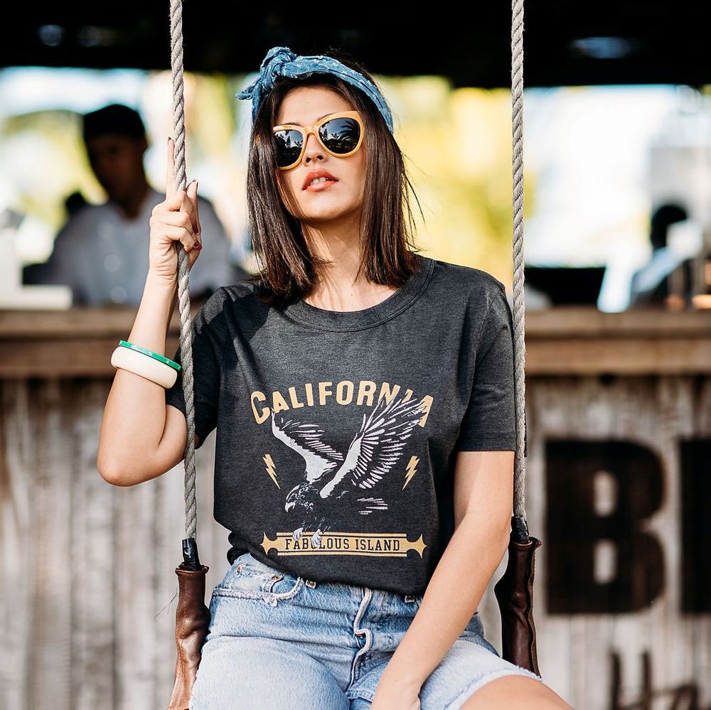 Apparel - TSHIRT EAGLE CALIFORNIA - FABULOUS ISLAND LTD