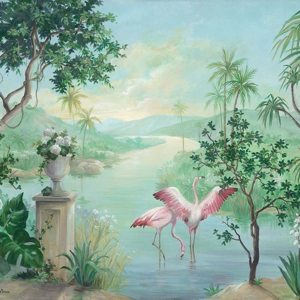 Wallpaper - Paisaje con Flamencos Panel - ETOFFE.COM