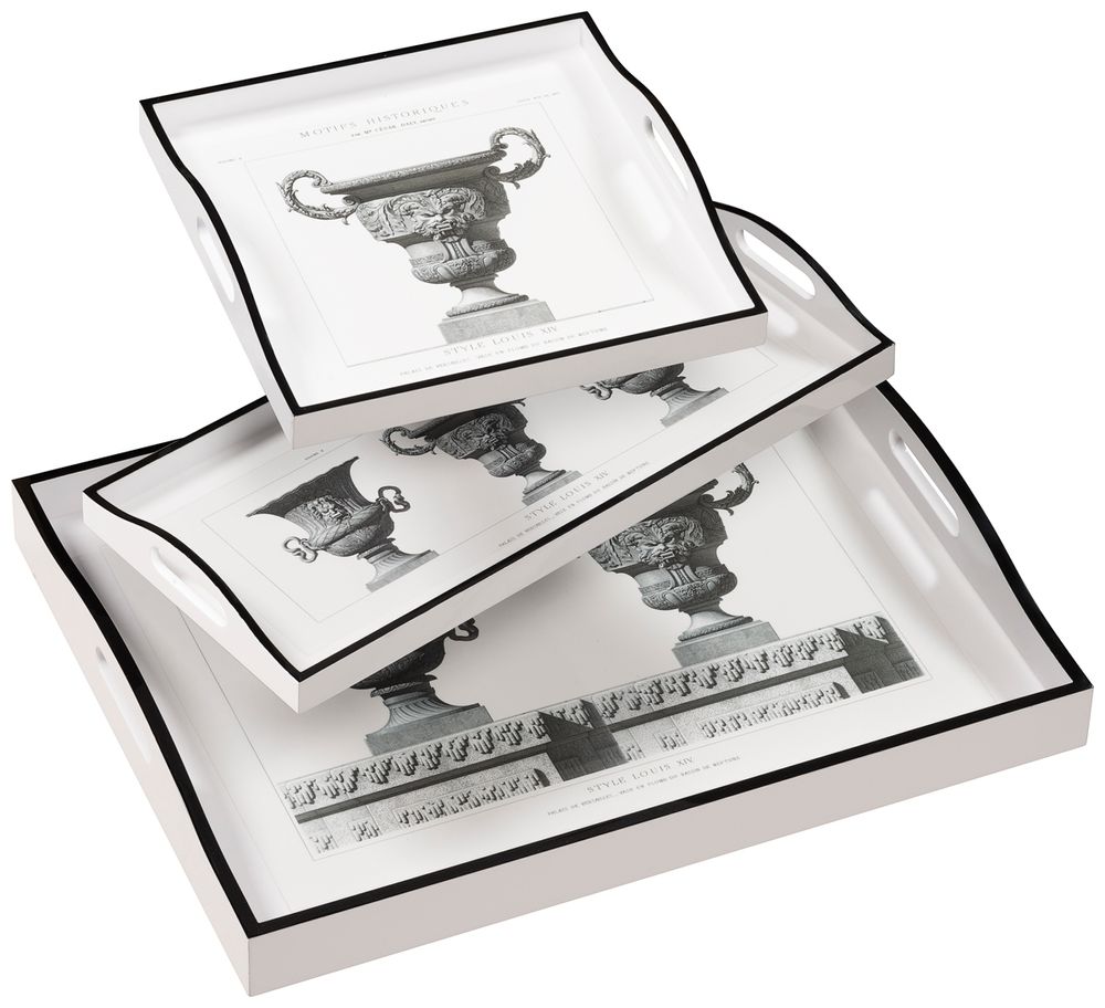 Plateaux - Urns on White, large tray, sandwich tray, small tray - WHITELAW & NEWTON