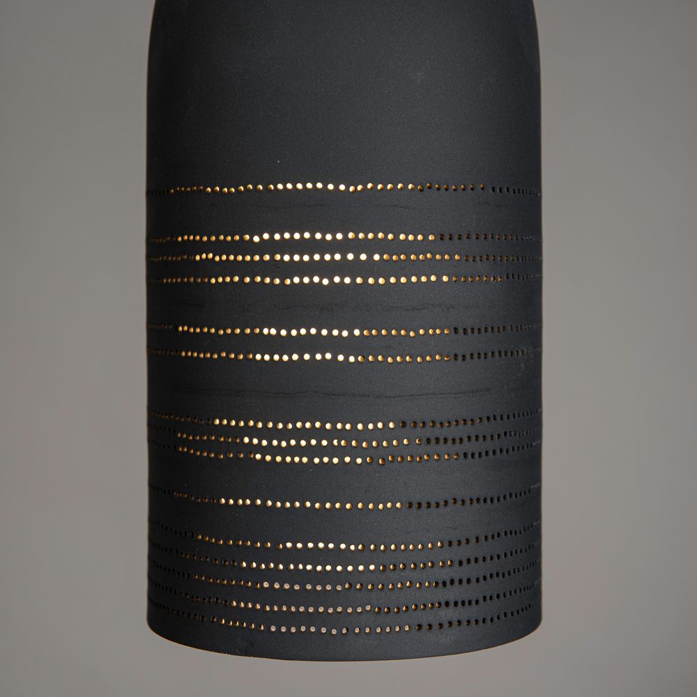 Suspensions - suspension porcelaine noire perforée - JEAN-MARC FONDIMARE