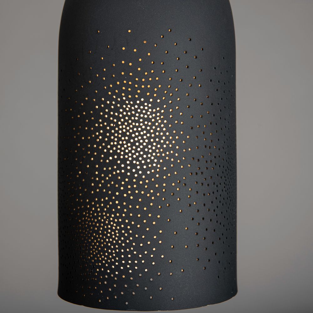 Suspensions - suspension porcelaine noire perforée - JEAN-MARC FONDIMARE