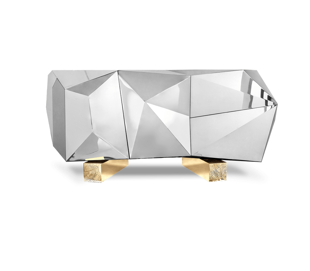 Console table - Diamond Pyrite Sideboard - COVET HOUSE