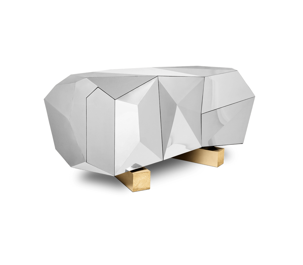 Console table - Diamond Pyrite Sideboard - COVET HOUSE