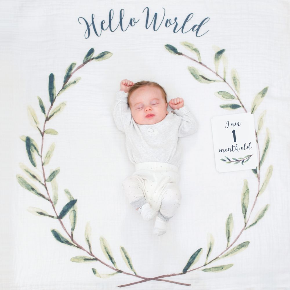 Accessoires enfants - Coffret "Ma première année" Lange & cartes photos - LULUJO