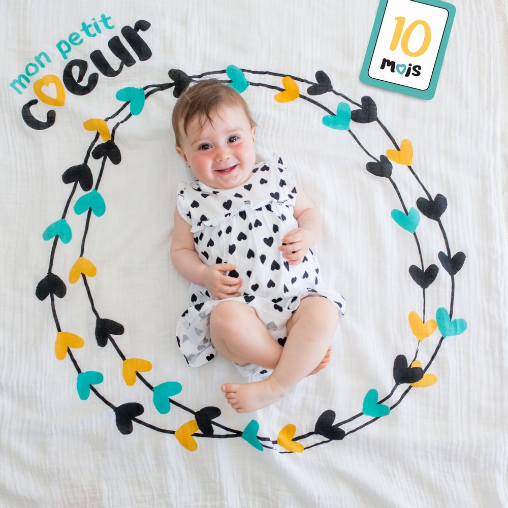 Accessoires enfants - Coffret "Ma première année" Lange & cartes photos - LULUJO