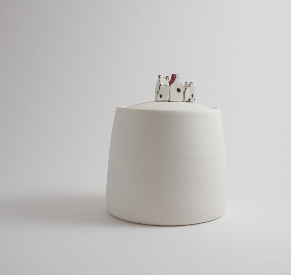Ceramic - Large jar with miniature houses - BÉRANGÈRE CÉRAMIQUES