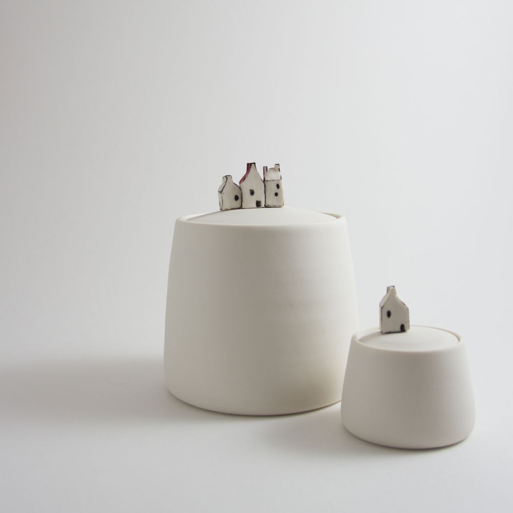 Ceramic - Large jar with miniature houses - BÉRANGÈRE CÉRAMIQUES