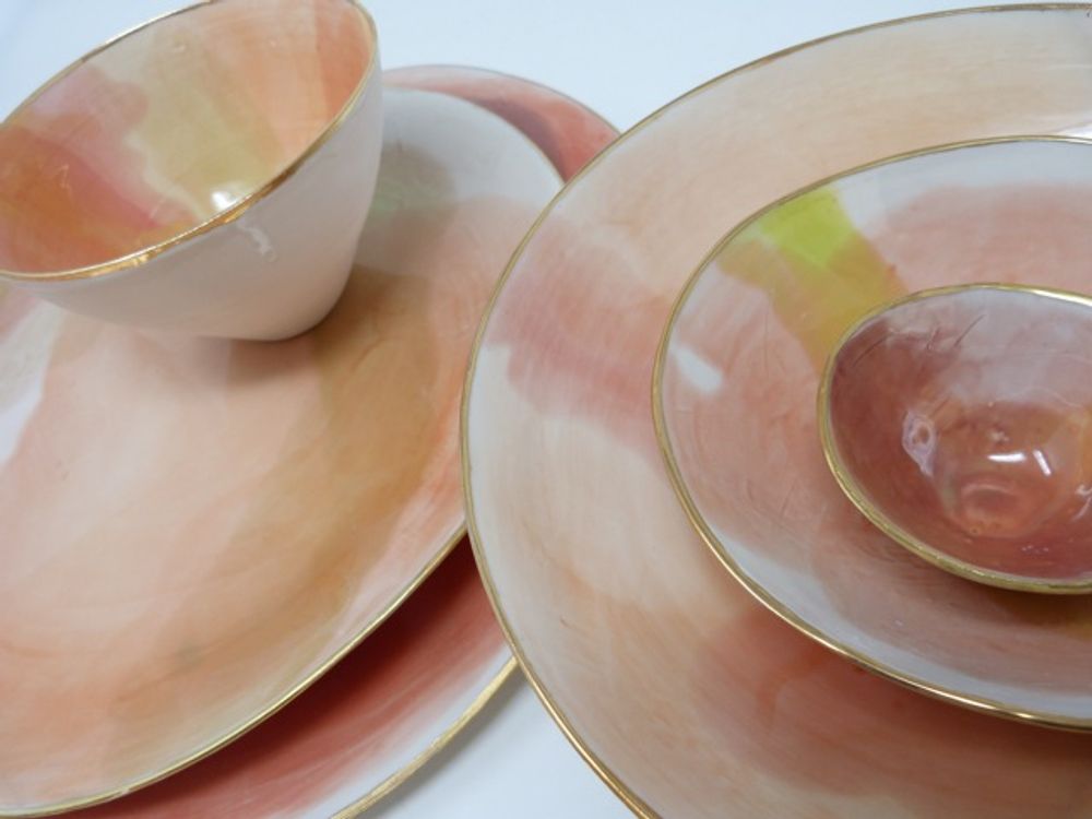 Platter and bowls - "ACQUARELLO" collection - POTOMAK STUDIO