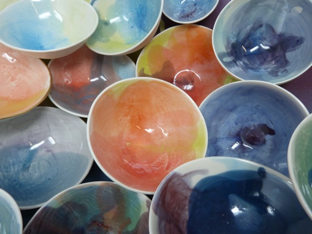 Platter and bowls - "ACQUARELLO" collection - POTOMAK STUDIO