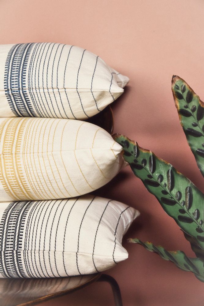 Fabric cushions - LOLA PILLOW, Indigo - COUTUME