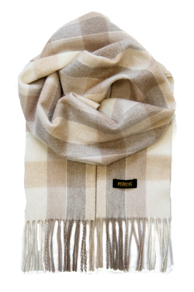 Scarves - 100% cashmere scarf in natural colors - ERDENET CASHMERE