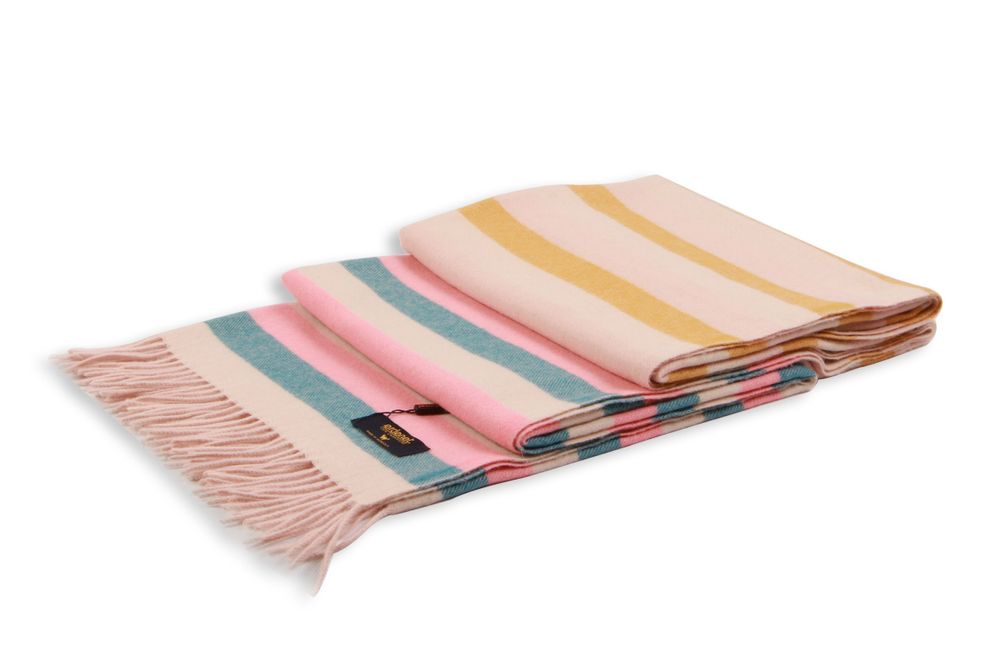 Plaids - Jeté en cachemire de couleur vive avec extrémités frangées - ERDENET CASHMERE