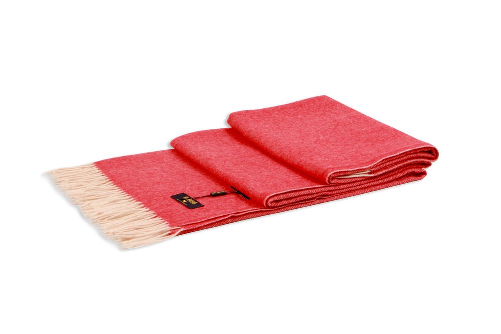 Plaids - Jeté en cachemire de couleur vive avec extrémités frangées - ERDENET CASHMERE