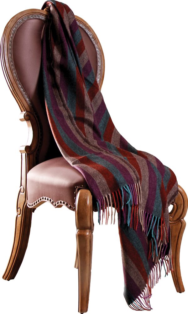 Plaids - Couvre-lit de chameau rayé couleur - ERDENET CASHMERE