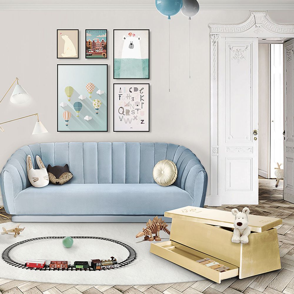 Boîtes de rangement - Gold Toy Box - COVET HOUSE