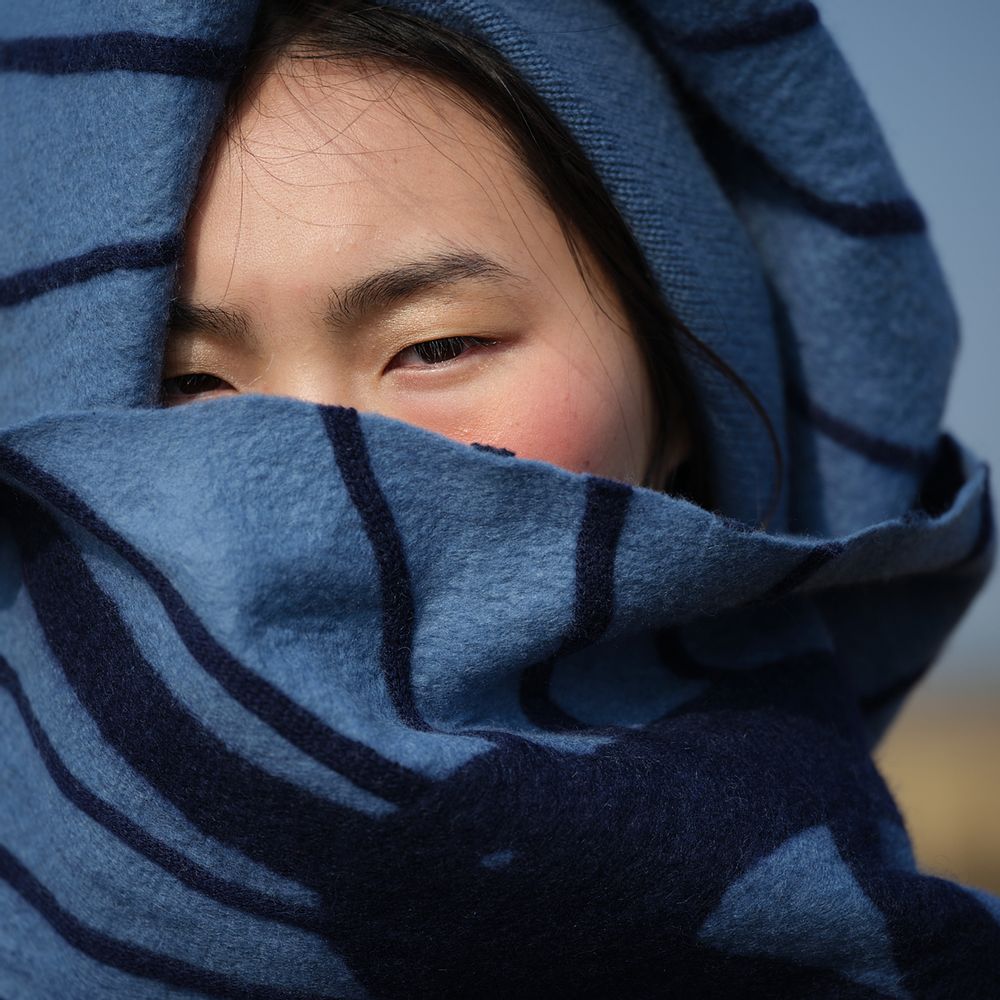Scarves - SKY DOME cashmere felt scarf - SANDRIVER MONGOLIAN CASHMERE