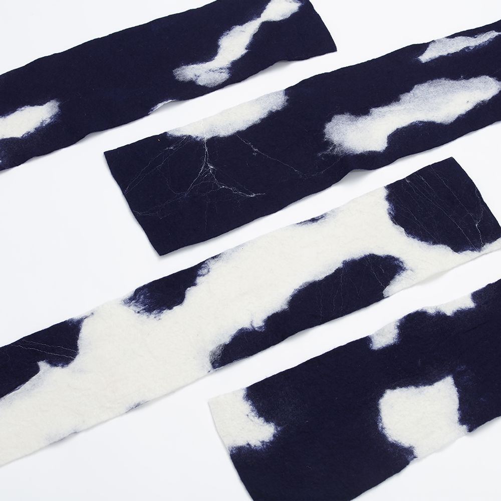 Scarves - MONGOLIA CLOUD Handcrafted cashmere scarf - Blue on White - SANDRIVER MONGOLIAN CASHMERE