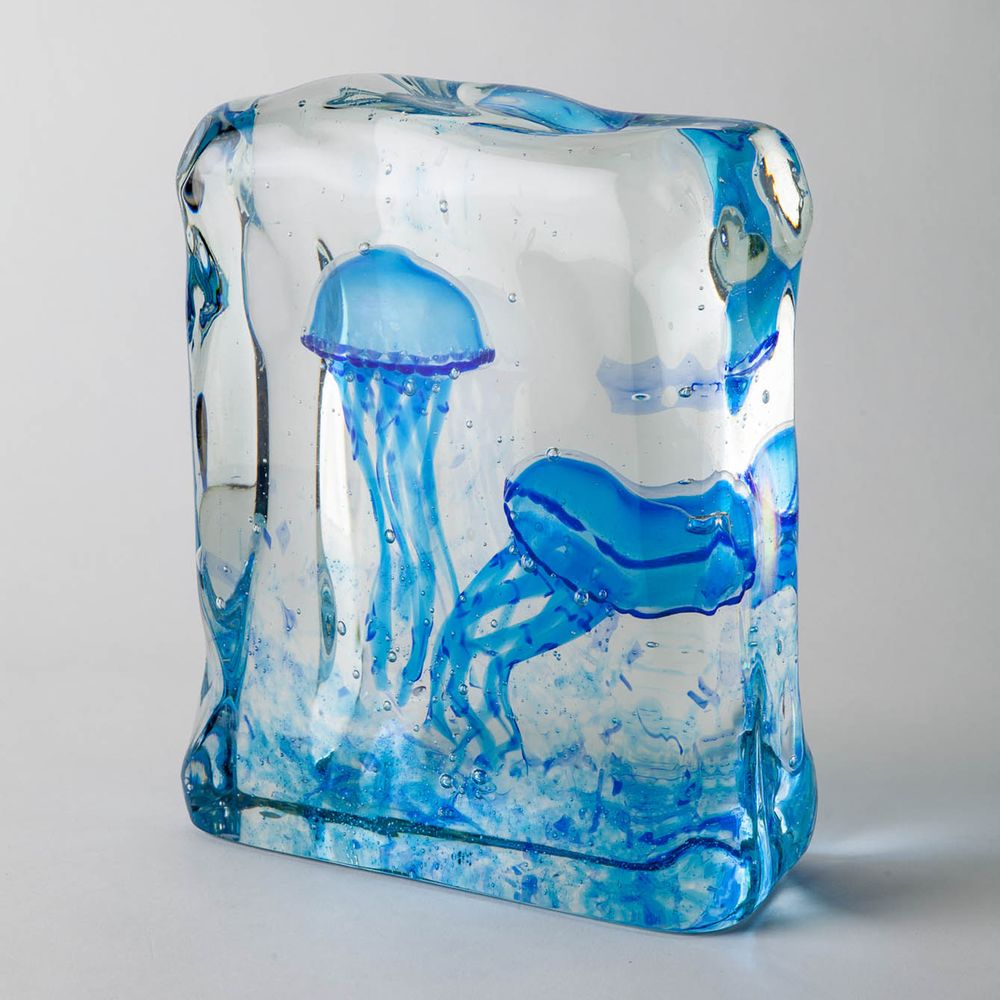 Art glass - Jellyfish Murano glass Aquarium - WAVE MURANO GLASS