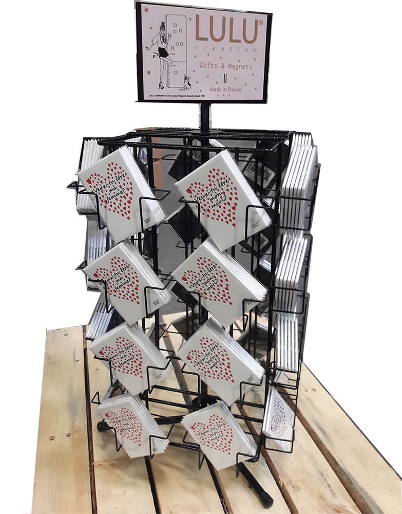 Gifts - Swivel countertop display “Want you...?” made in France - LULU CREATION®