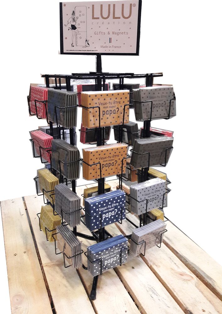 Gifts - Swivel countertop display “Want you...?” made in France - LULU CREATION®