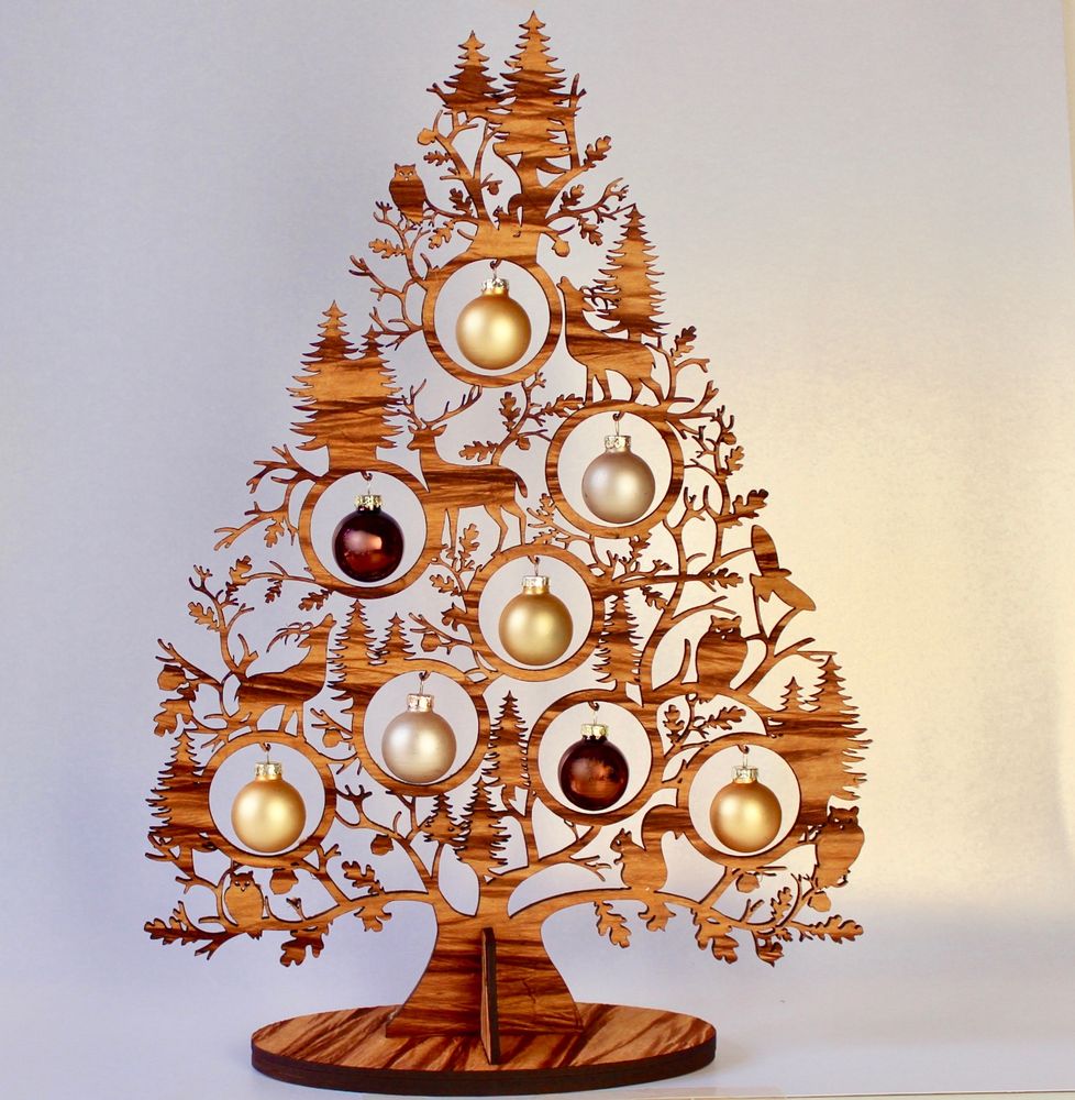 Guirlandes et boules de Noël - Christmas tree wood brown - KOELNSCHAETZE