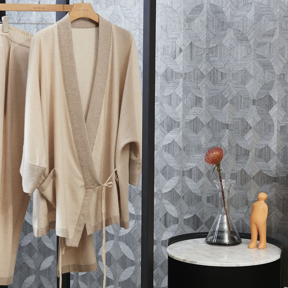 Homewear - Natural undyed cashmere coat - SANDRIVER MONGOLIAN CASHMERE