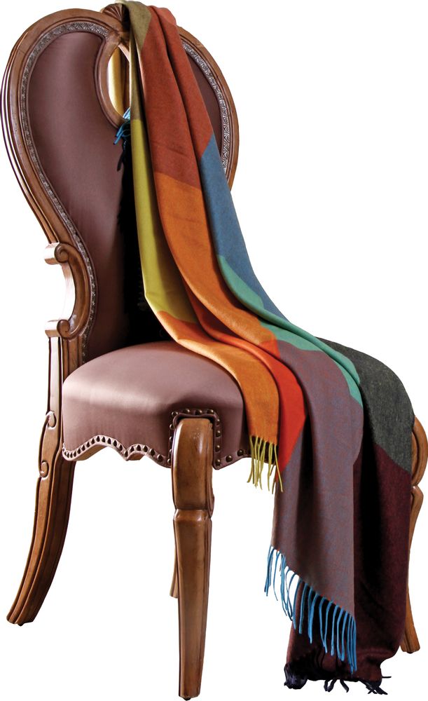 Throw blankets - Multi color block cashmere throw - ERDENET CASHMERE