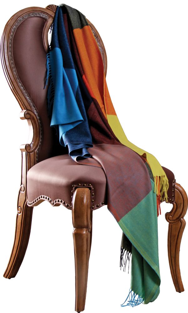 Throw blankets - Multi color block cashmere throw - ERDENET CASHMERE