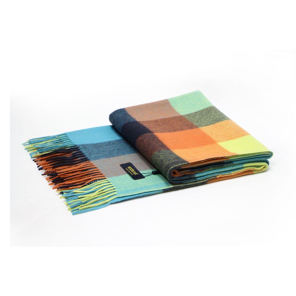 Throw blankets - Multi color block cashmere throw - ERDENET CASHMERE