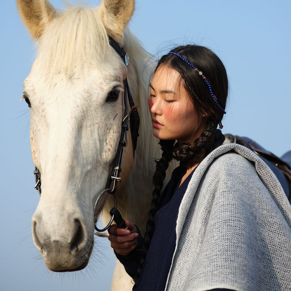 Foulards et écharpes - Châle en cachemire tricoté SPECTRUM - SANDRIVER MONGOLIAN CASHMERE