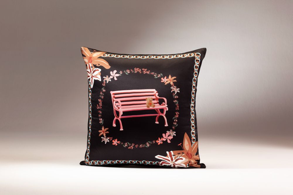 Fabric cushions - LOVE GARDEN silk cushion - MY FRIEND PACO