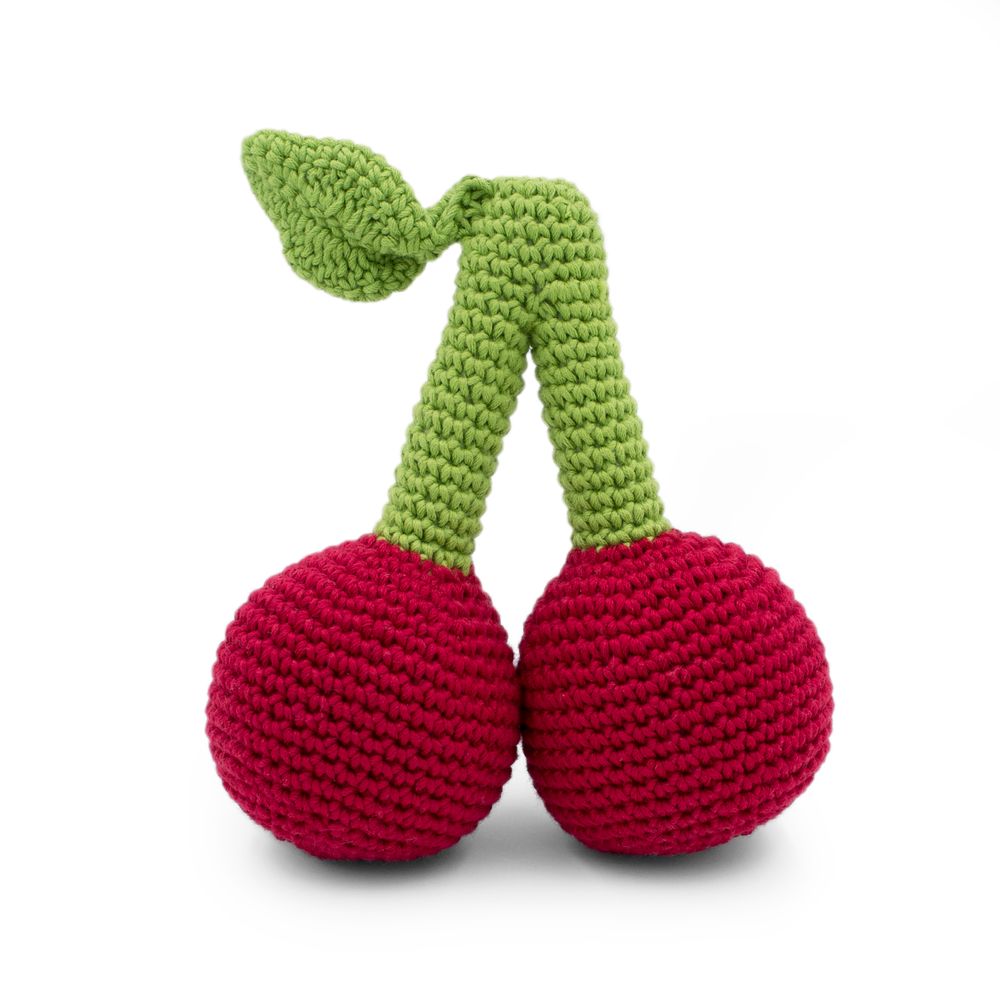 Decorative objects - CHERRY - BABY RATTLE 100% ORGANIC COTON - MYUM - THE VEGGY TOYS