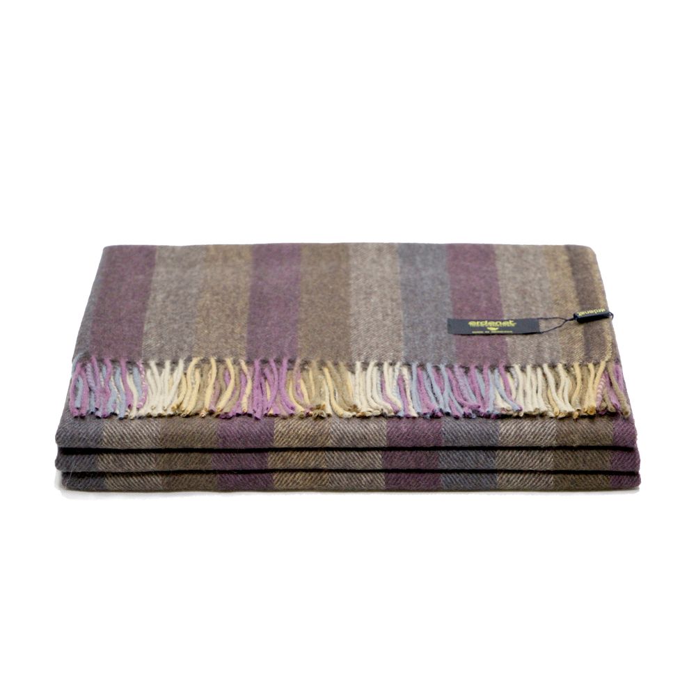Plaids - Couvre-lit de chameau rayé couleur - ERDENET CASHMERE
