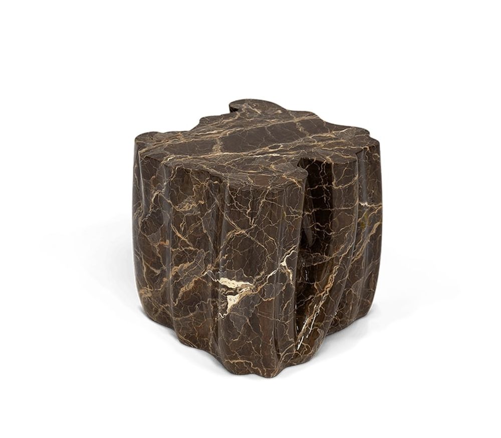 Dining Tables - MONOCHROME FAUX-MARBLE Side Table - BOCA DO LOBO