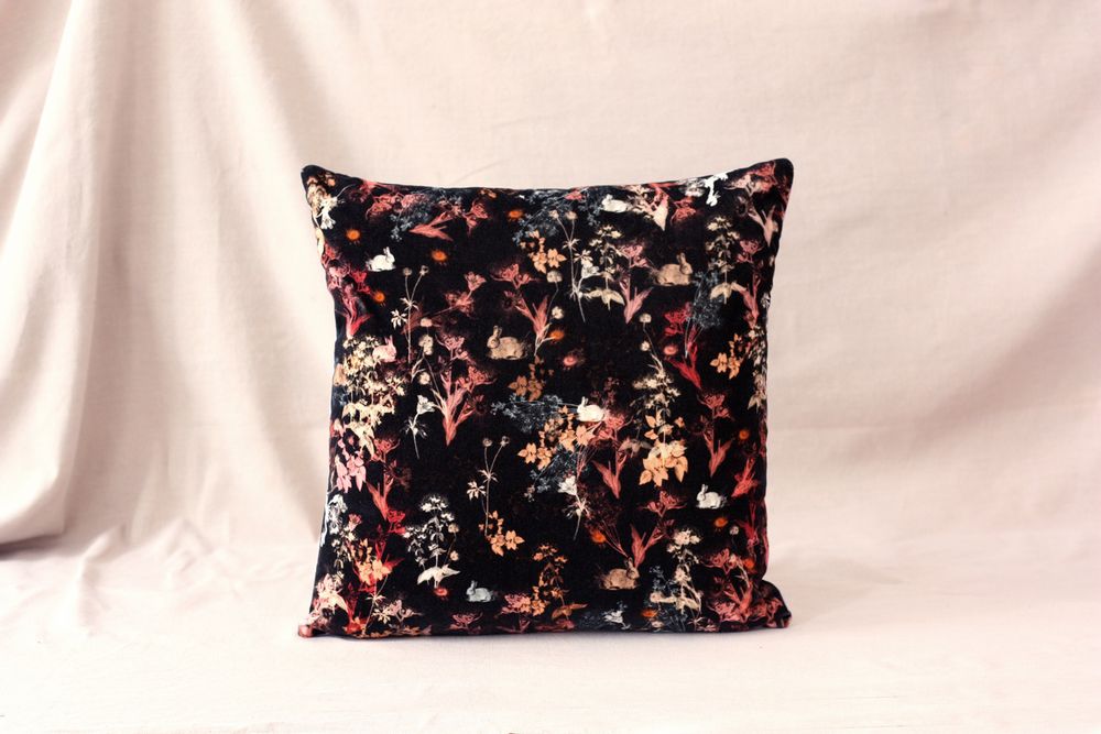 Fabric cushions - MAGICAL BUNNY velvet cushion - MY FRIEND PACO