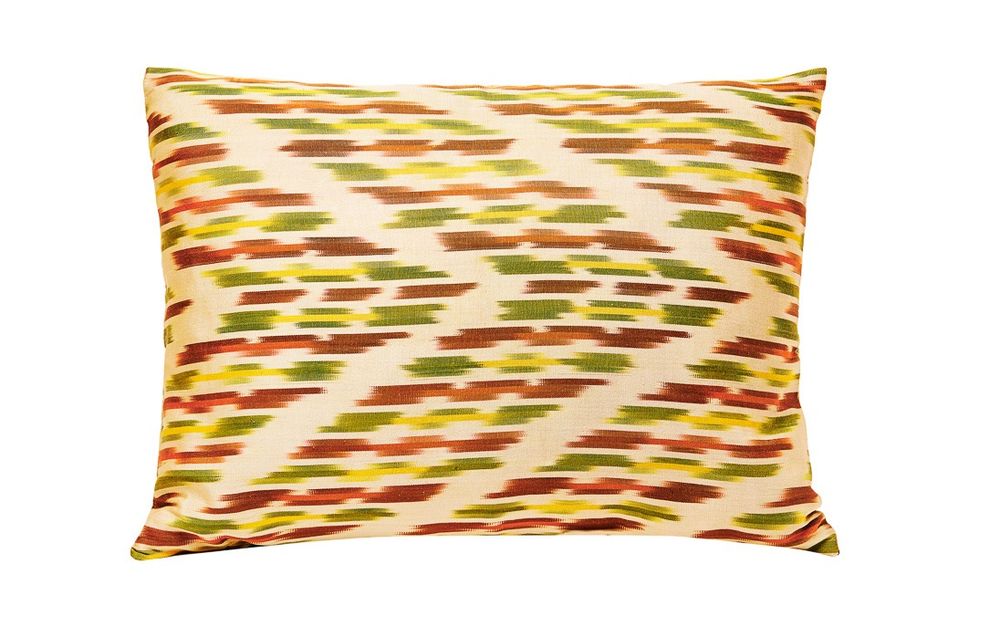 Couettes et oreillers - Coussin Ikat en soie tissé à la main Primevère - HERITAGE GENEVE