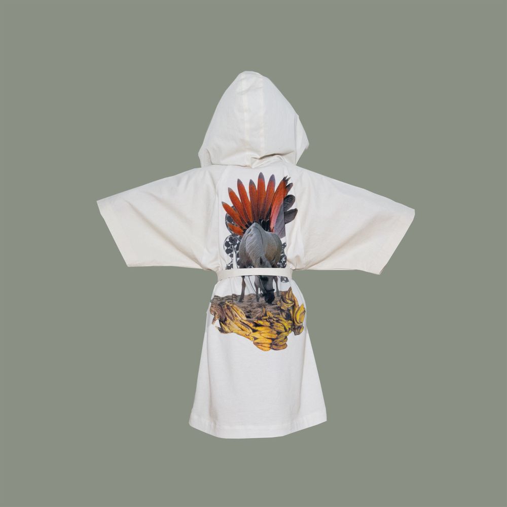 Homewear - Peignoir enfant en coton bio - collages imprimés - MAROOMS