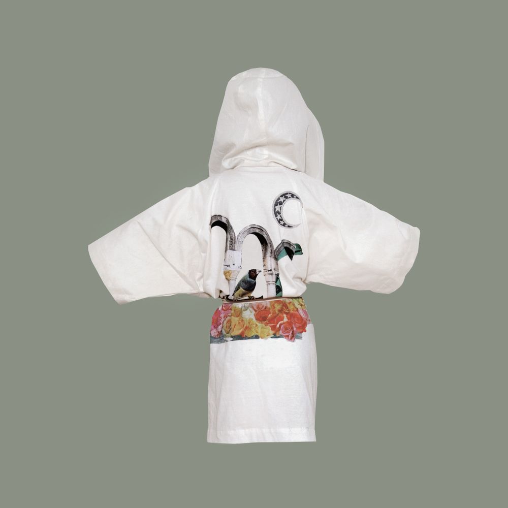 Homewear - Peignoir enfant en coton bio - collages imprimés - MAROOMS