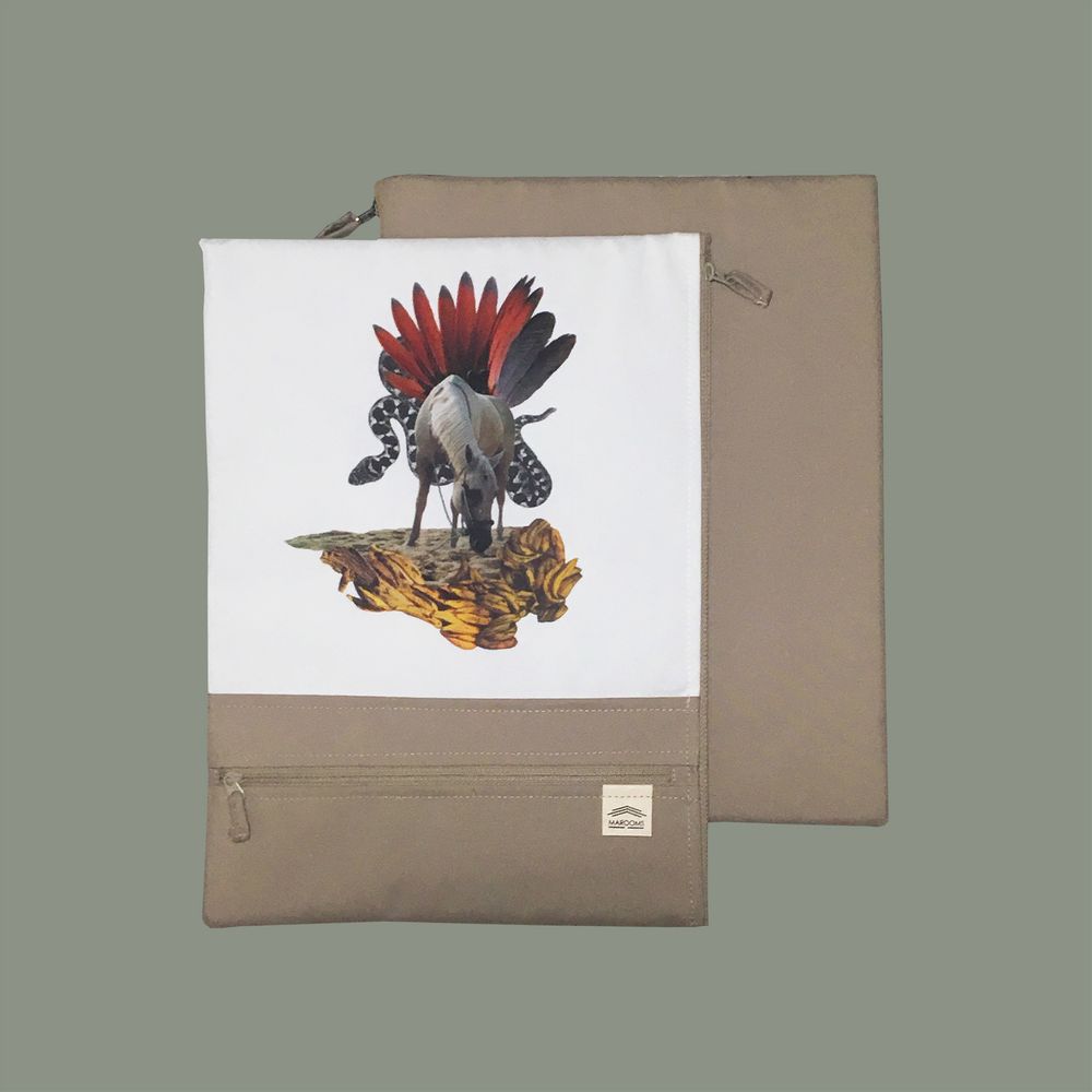 Travel accessories - Document folder - Laptop cover in Recycled polyester - Nature collage - MAROOMS