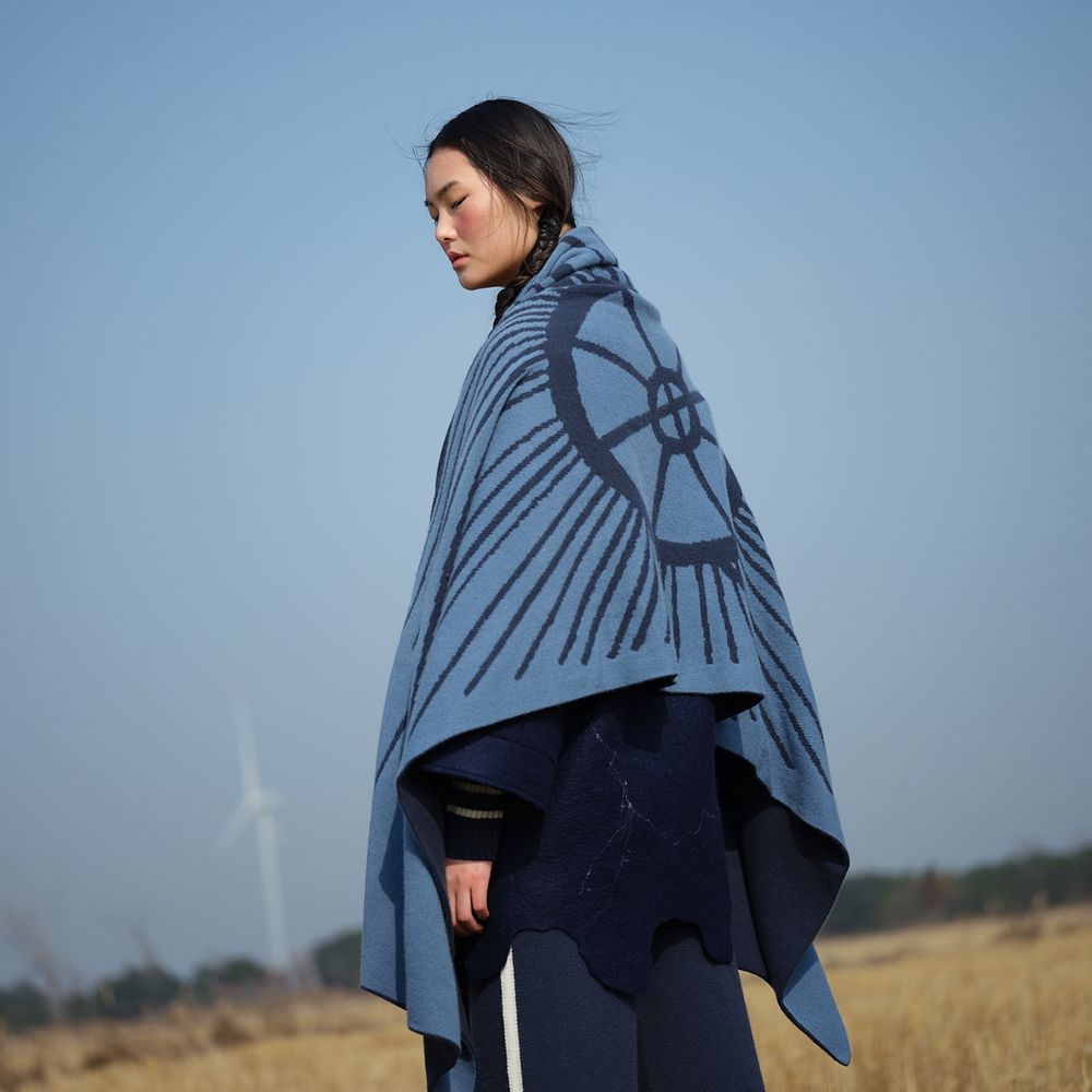 Scarves - Knitted jacquard cashmere shawl - SANDRIVER MONGOLIAN CASHMERE