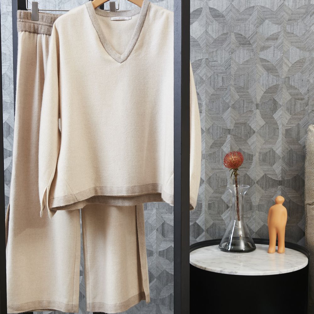 Apparel - NATUREL undyed cashmere pants - SANDRIVER MONGOLIAN CASHMERE