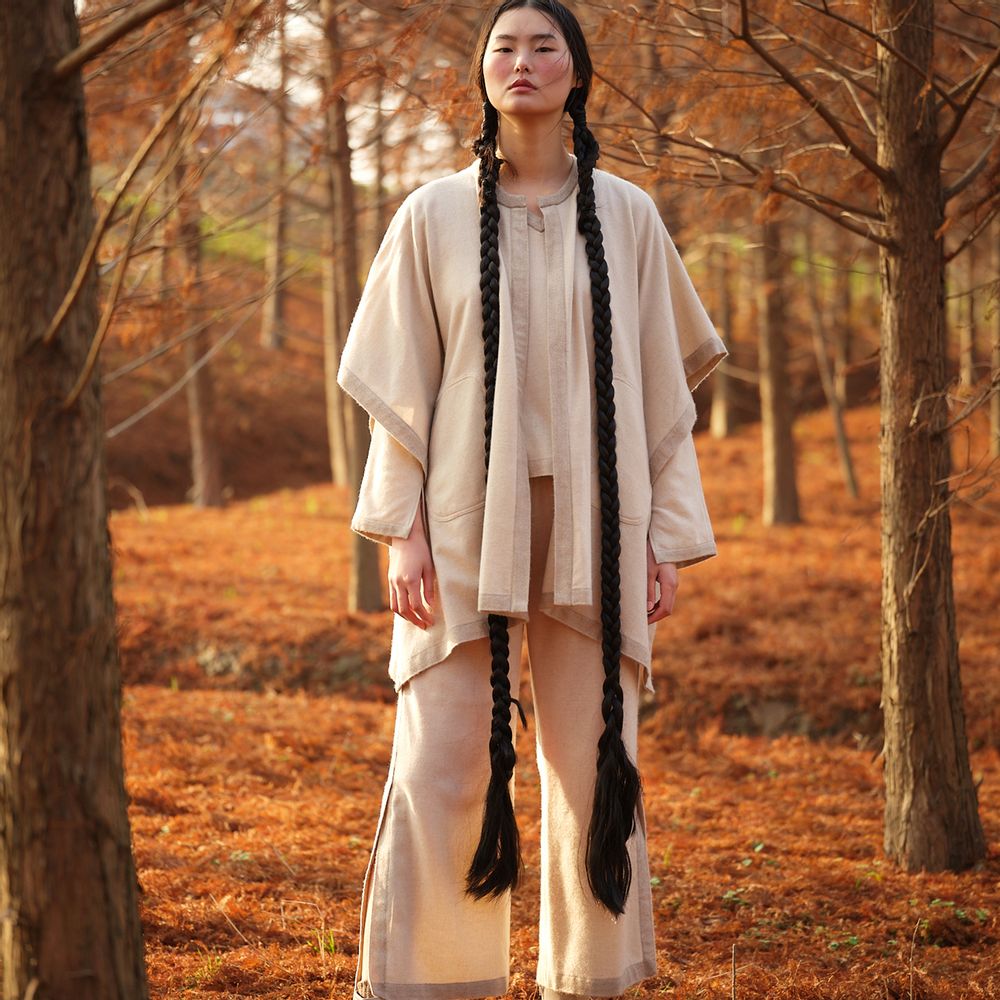 Apparel - NATUREL undyed cashmere pants - SANDRIVER MONGOLIAN CASHMERE