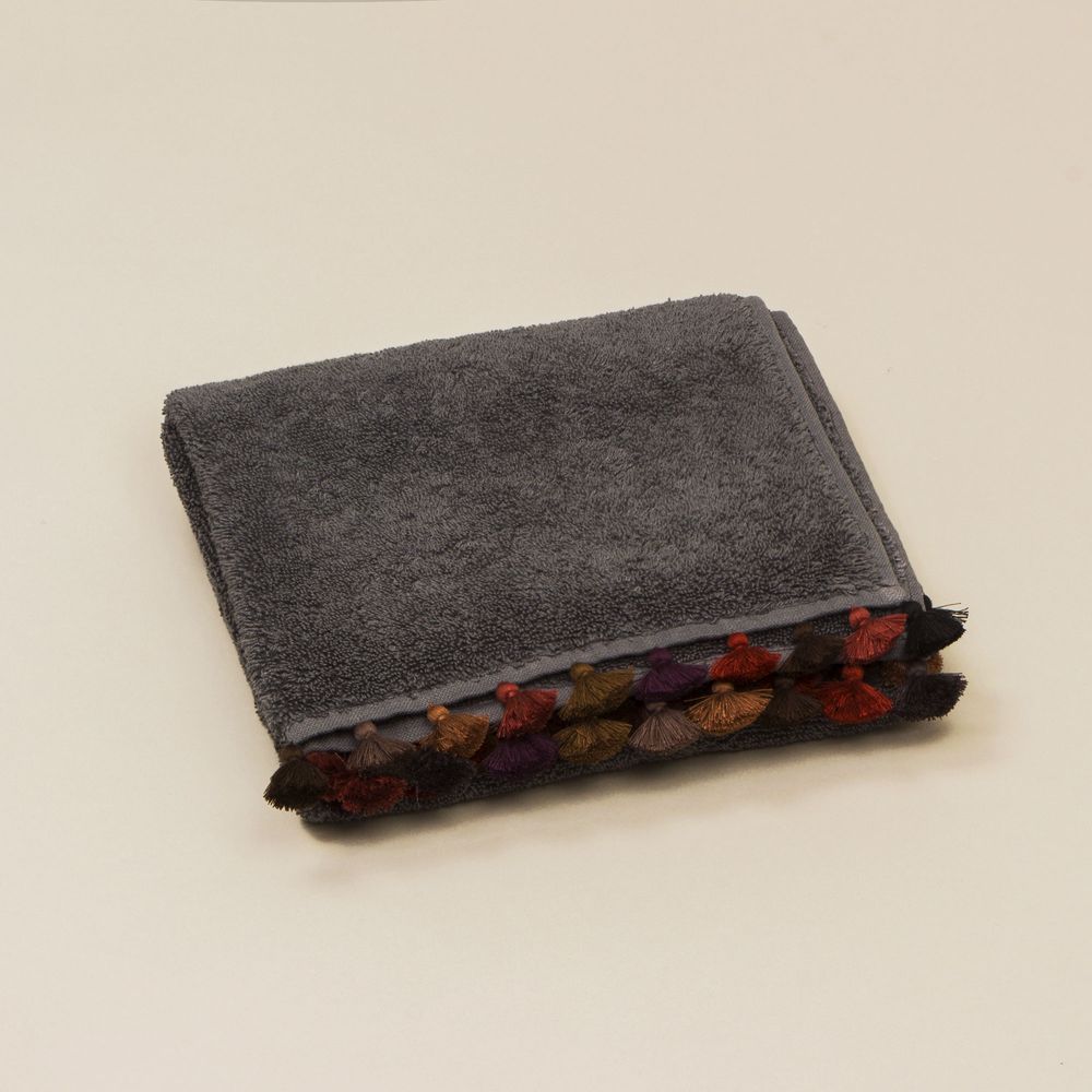 Other bath linens - Dark grey towels with pompons - MIA ZIA