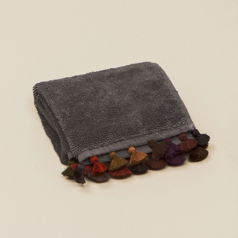 Other bath linens - Dark grey towels with pompons - MIA ZIA