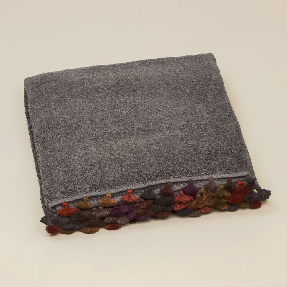Other bath linens - Dark grey towels with pompons - MIA ZIA