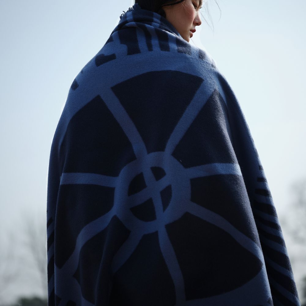Scarves - Jacquard cashmere blanket - SANDRIVER MONGOLIAN CASHMERE